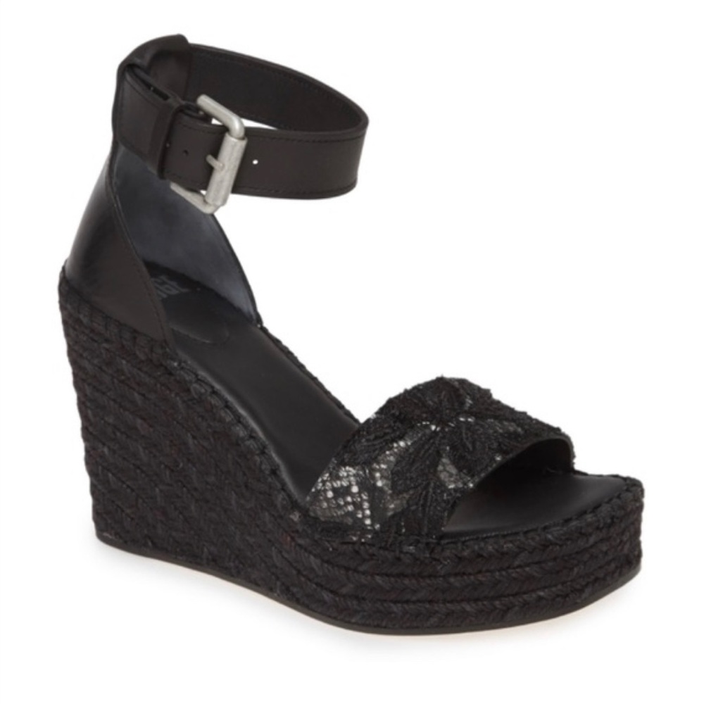 PAIGE Victoria Wedge Black Sandals